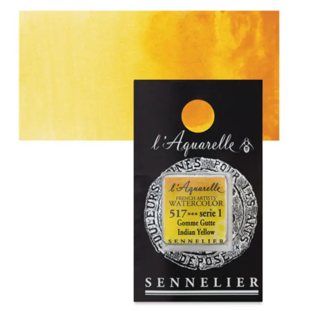 Χρώμα Ακουαρέλας Sennelier l Aquarelle Half Pan - 517 Indian Yellow