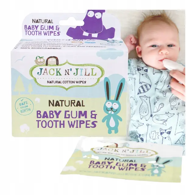 Jack n' Jill Wet Wipes For Gums & Teeth Βρεφική Οδοντόβουρτσα Δαχτύλου για 0m+ 25τμχ 2
