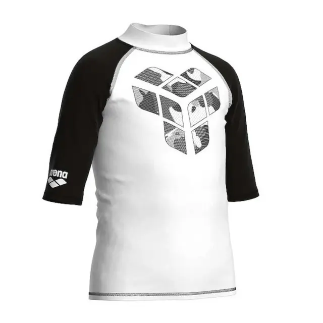 Arena Junior Rash Shortsleeve UV Protection Swim Suit Vest Άσπρο - Μαύρο 006295-150 (Arena)