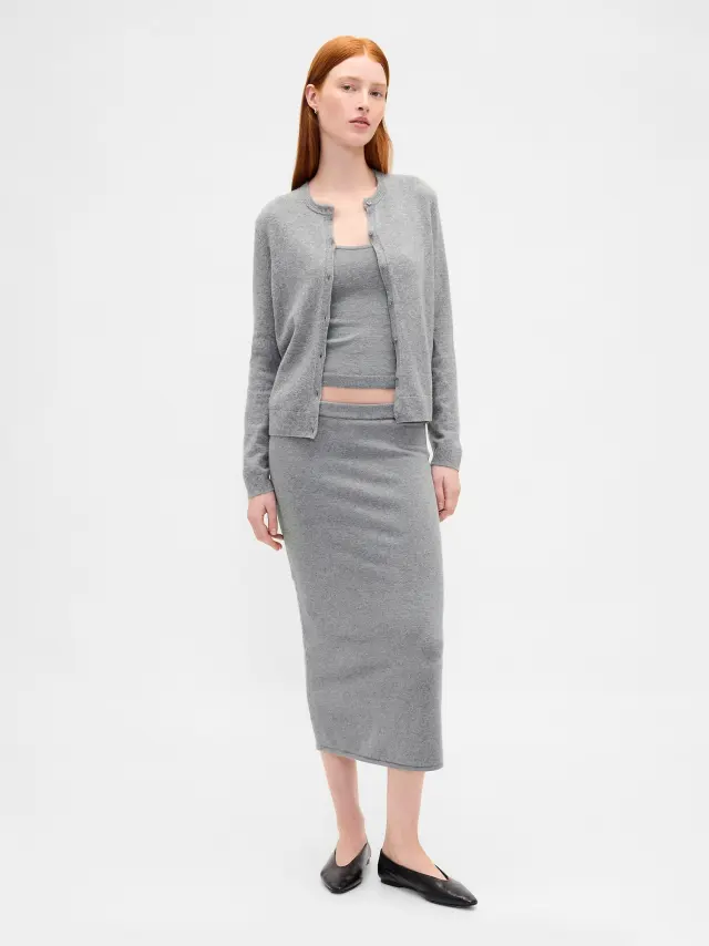 CashSoft Stretch Midi Φούστα Charcoal grey