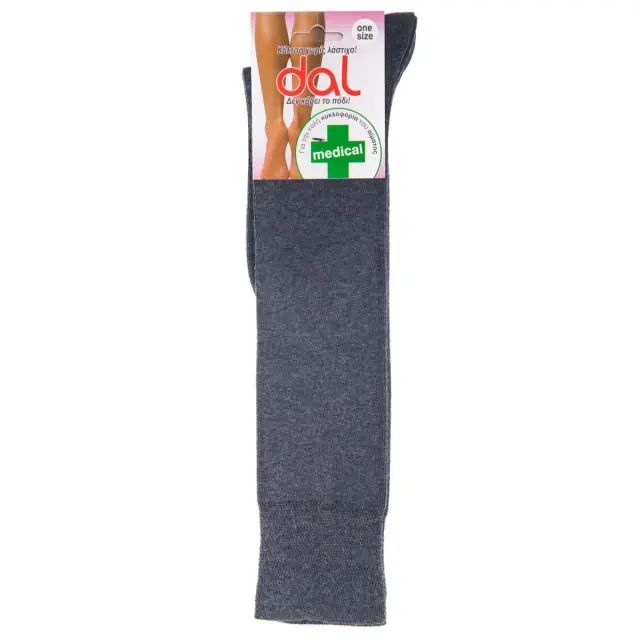 Γυναικείες βαμβακερές κάλτσες Medical 3/4 Dalmaras Socks 1013L One Size Γκρι Σκούρο