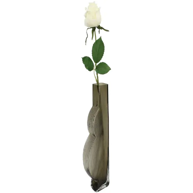 Βάζο Καφέ Γυαλί 10x5x34.5cm 3