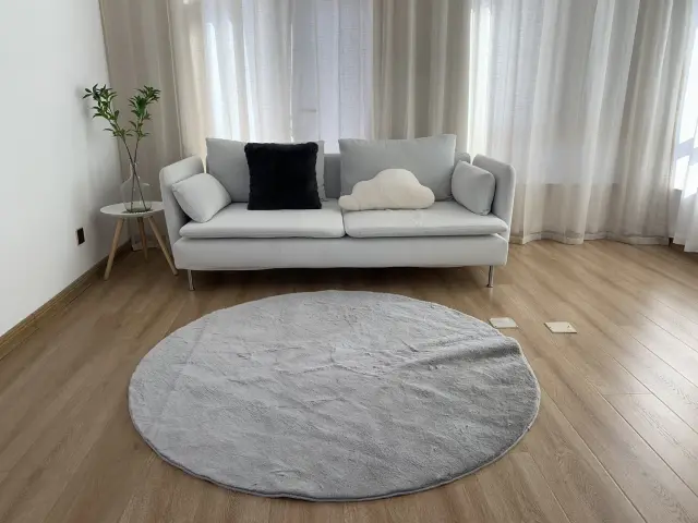 Χαλί Στρογγυλό Φ160 Γούνινο Anna Riska Felicity Silver Grey 100% Πολυέστερ