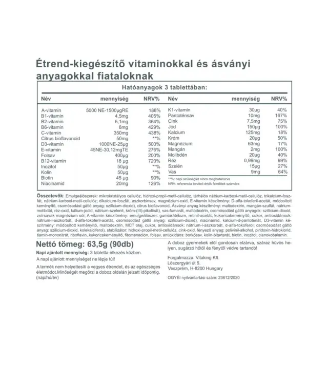 Vitaking Mega Vitamin for Teens 2
