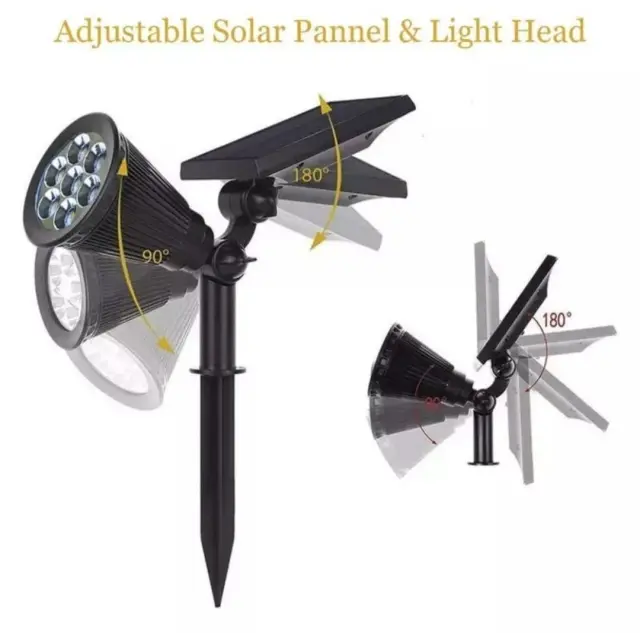 Ηλιακός προβολέας καρφωτός & επιτοίχιος 7 LED - Solar spot lawn light 2