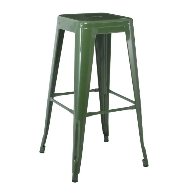Σκαμπό Bar RELIX Στοιβαζόμενο Πράσινο Μέταλλο 43x43x76cm