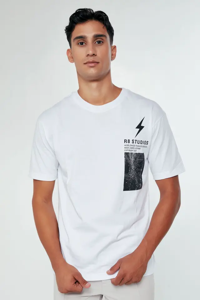 T-Shirt Βαμβακερό R8 Λευκό