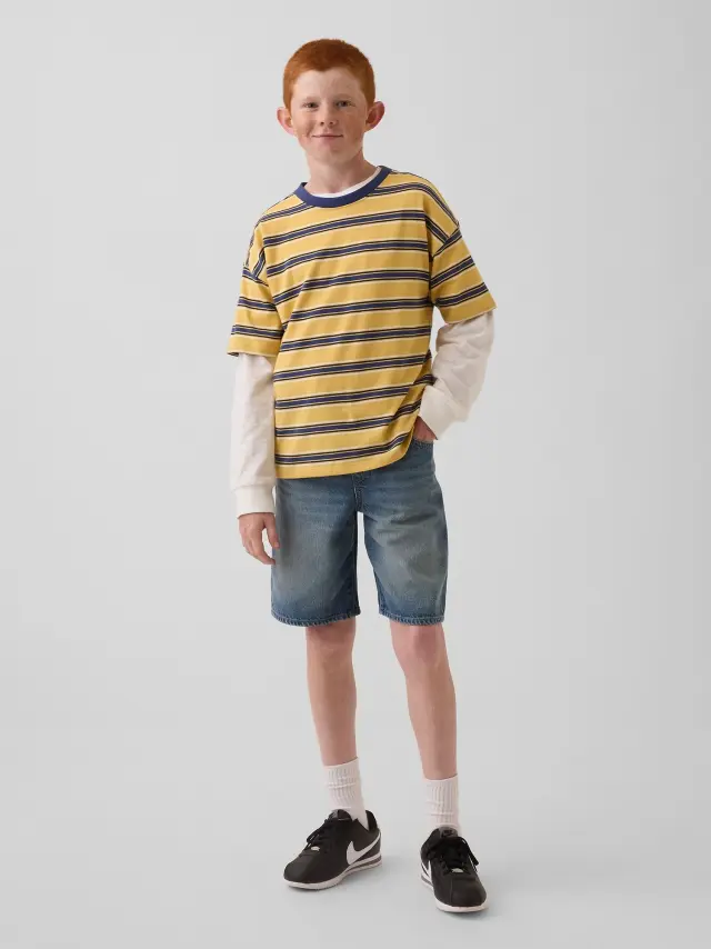 Παιδικό Τζιν Σορτς UltraSoft '90s Χαλαρής Γραμμής Medium wash