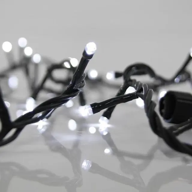 100 LED Επέκταση Ως 3 Με Μετασχηματιστή Προέκταση 300cm Πράσινο Καλώδιο Λευκό Φως IP44