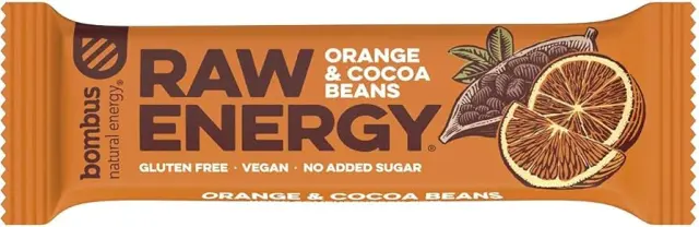 Bombus RAW ENERGY Orange & Cocoa Beans 50g Fruit Bar