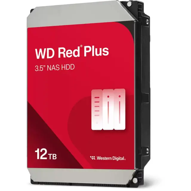 Western Digital Red plus NAS-Festplatte 12 TB (SATA 6 Gb/s, 3,5", 24/7)