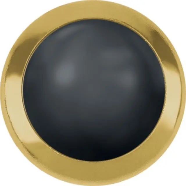 Swarovski 2080 Hotfix Cabochon Flatback Frame Jet Hematite/Gold Ø7.1x1.8mm ~12τεμ