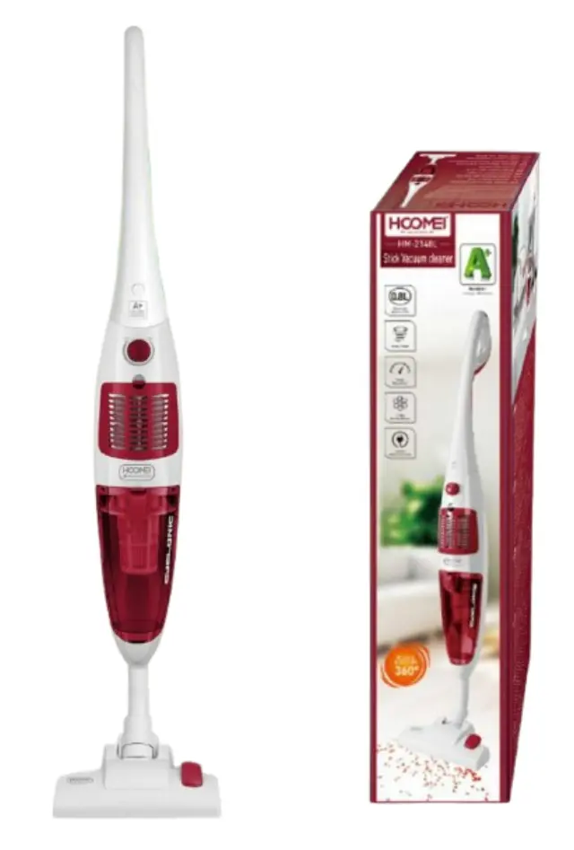 Hoomei Ηλεκτρική Σκούπα Στικ 600W Vacuum Cleaner Κόκκινη HM-2148L