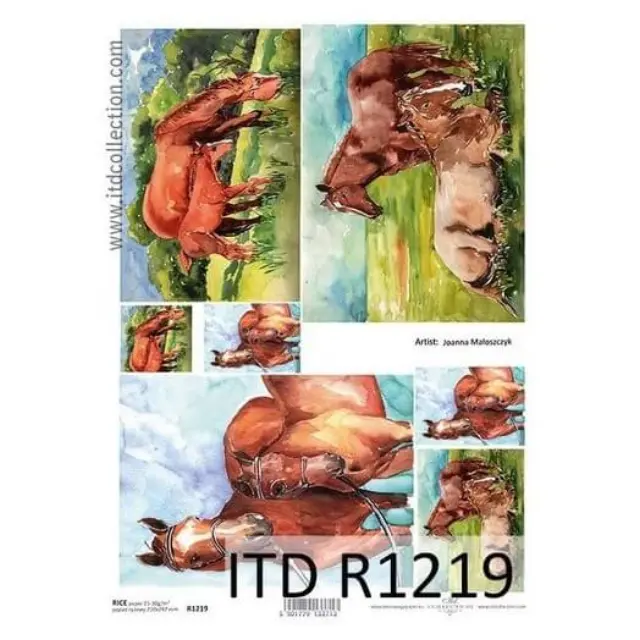 Ριζόχαρτο ντεκουπάζ ITD 21x29cm, Άλογα και ιππασία, R1219
