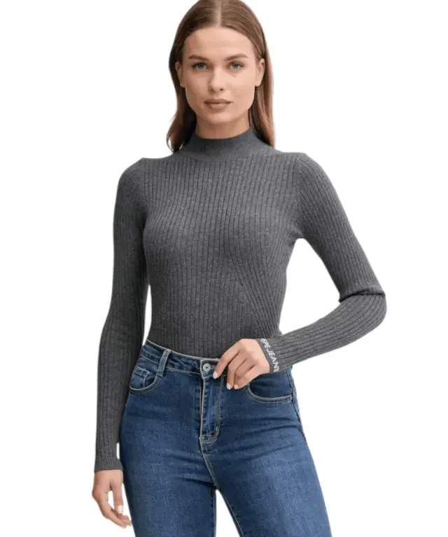 Pepe Jeans - Γυναικείο Πουλόβερ Ημιζιβάγκο Regular Fit PL7000026-963 Γκρι - L
