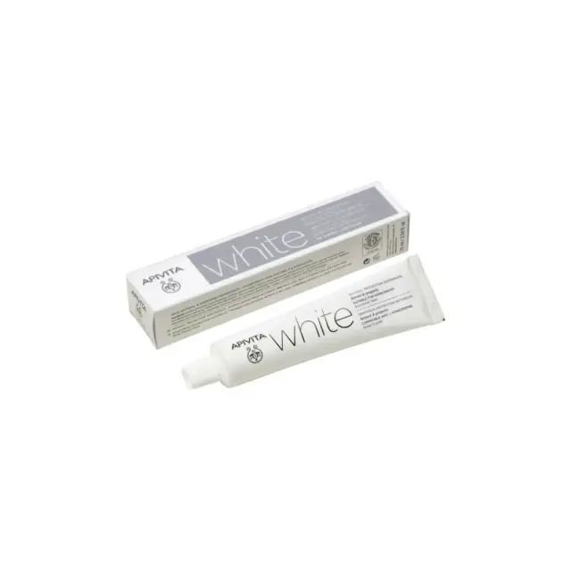 Apivita Whitening Toothpaste, Λευκαντική Φθοριούχος Οδοντόκρεμα με Μαστίχα και Πρόπολη 75ml
