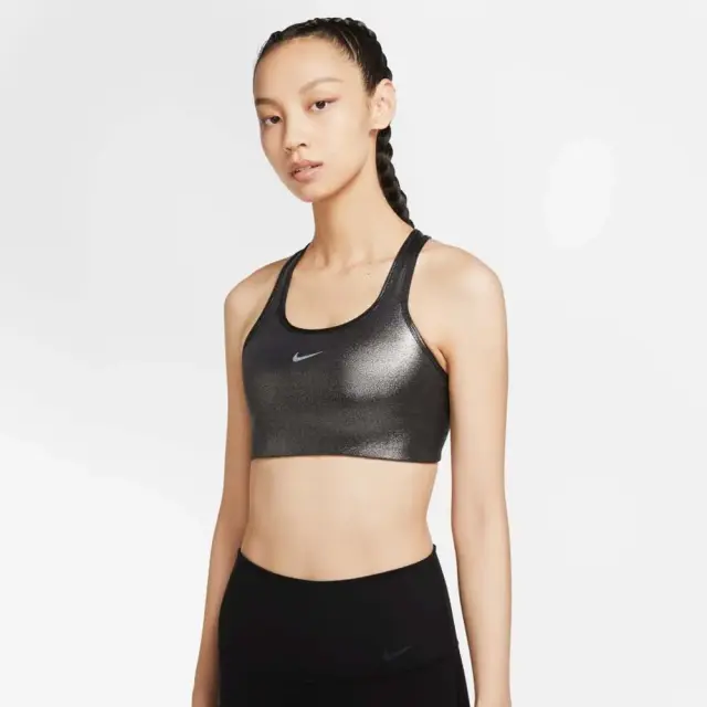 Nike Swoosh Icon Clash Dri-Fit Γυναικείο Αθλητικό Μπουστάκι CT3791-010 Ασημί - M