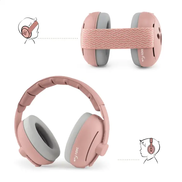 Zazu Fun Earmuffs Ωτοασπίδες Προστασίας Ακοής Ροζ ZA-EAR-03 2