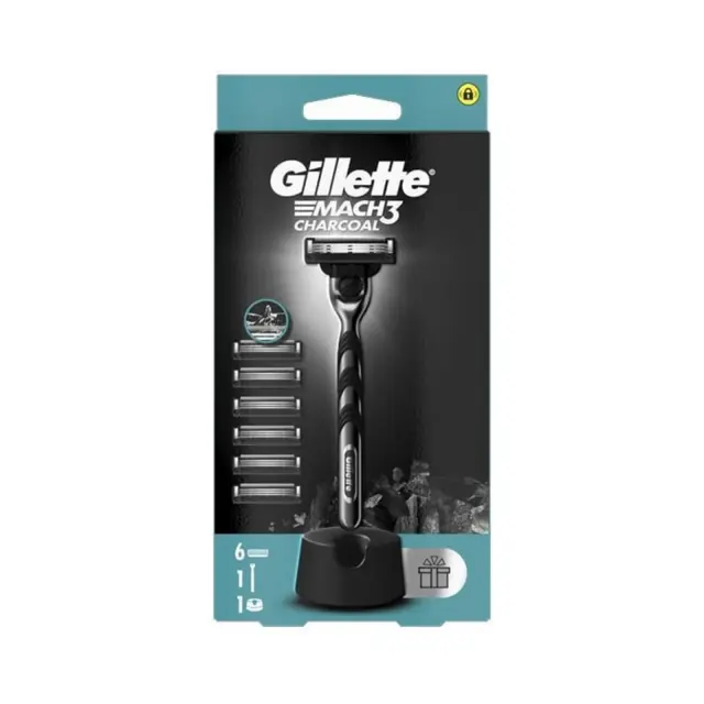 Gillette Mach 3 Charcoal Ξυραφάκι Σώματος με Ανταλλακτικές Κεφαλές 3 Λεπίδων & Λιπαντική Ταινία 6τμχ 2