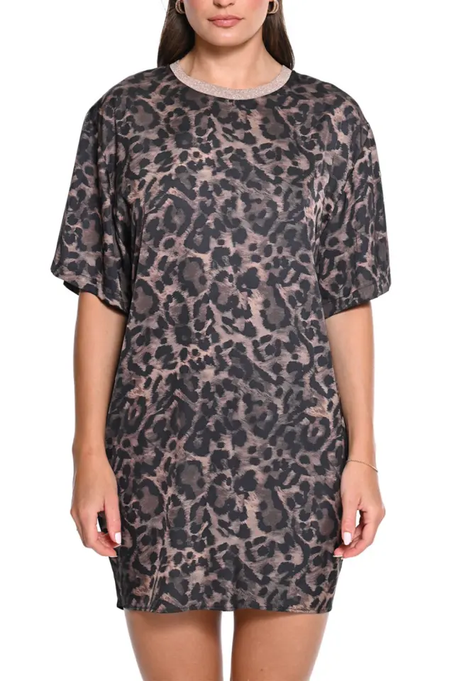 Γυναικείο Mini Φόρεμα WE COSS 26162003 Leopard - L