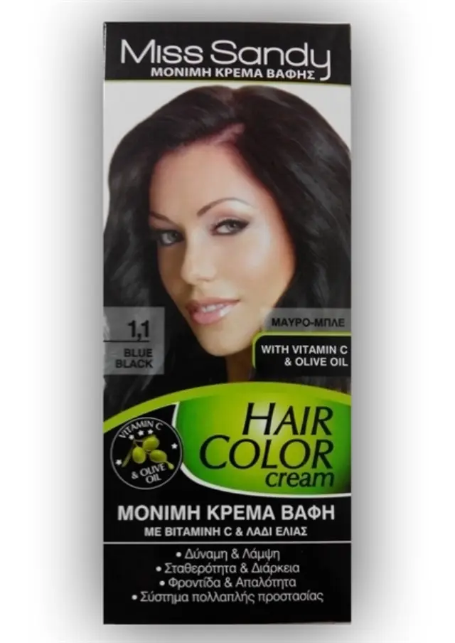 Miss Sandy Hair Color Cream 1/1 Μαύρο-Μπλε 60ml