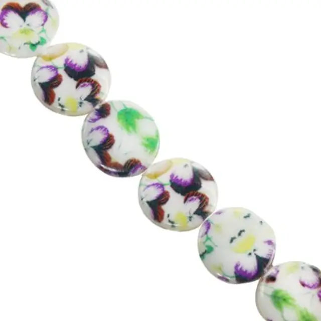 Mother of Pearl Δίσκος Pansys Ø14mm ~25τεμ
