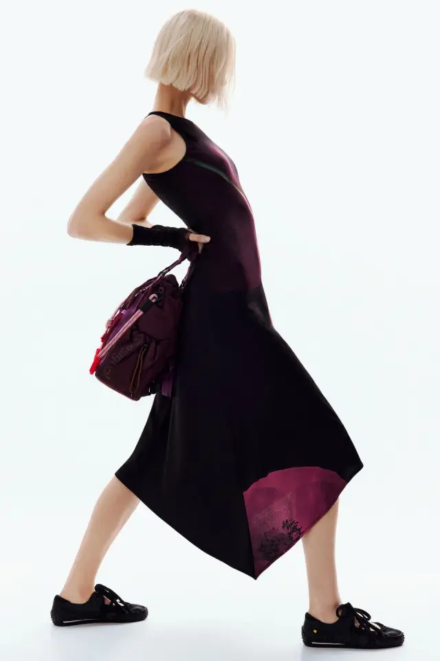 Desigual - Γυναικείο Μακρύ Ασσύμετρο Φόρεμα Virginia 26SWVK06-2000 Μαύρο 2