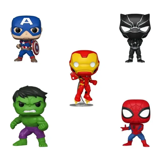 Φιγούρες Funko POP! Marvel - Spider-Man, Iron Man, Captain America, Hulk & Black Panther 5-Pack 3