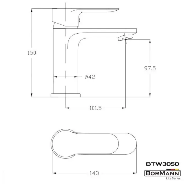 Bormann Elite BTW3050 - Μπαταρία Νιπτήρα "Sierra" 35mm Αναμεικτική Με Pop Up 710G (026051) 3