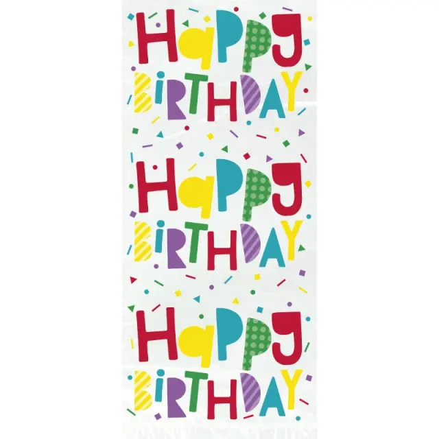 Τσάντες Δώρου Colorful Happy Birthday Cellophane Bags / 20 τεμ