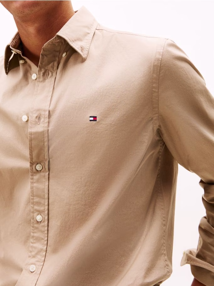 Tommy Hilfiger Ανδρικό Πουκάμισο Μπεζ Καφέ Μπεζ 2