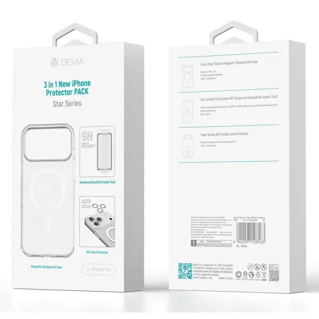 Θήκη TPU & PC & Tempered Glass & Camera Cover Devia Apple iPhone 17 Pro Magnetic Shock Proof Star Pack Διάφανο N69939