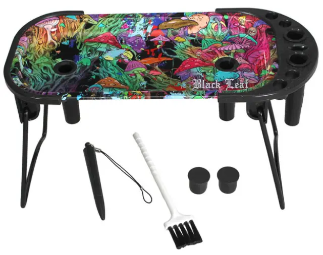 Black Leaf Rolling Console Δίσκος - Τραπεζάκι Magic Mushrooms Small (23x11cm)