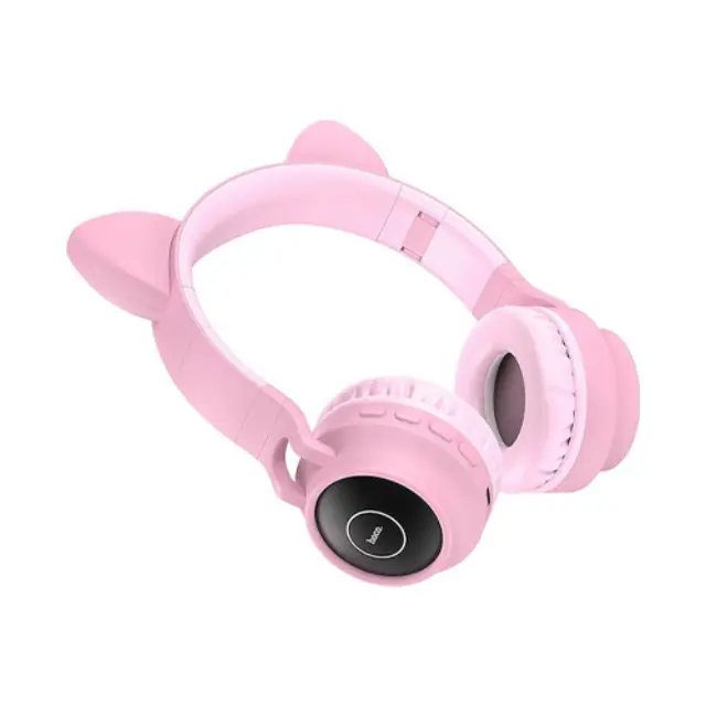 Hoco W27 Cat Ear Ασύρματα / Ενσύρματα Παιδικά On Ear Ακουστικά με 5 ώρες Λειτουργίας Ροζ HOC-W27-P 2