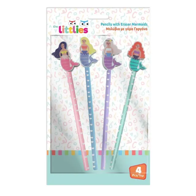 Μολύβια Με Γόμα Mermaids 4τεμ The Littlies/ 0647012 (The Littlies)