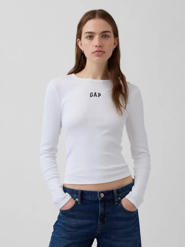 Μπλουζάκι Ριπ Crop Logo FRESH WHITE