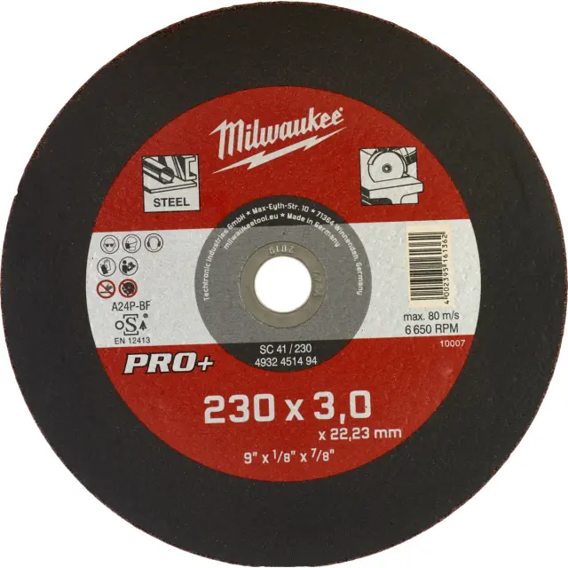 Δίσκος Κοπής Σιδήρου SC41/230 230x3mm MILWAUKEE PRO+