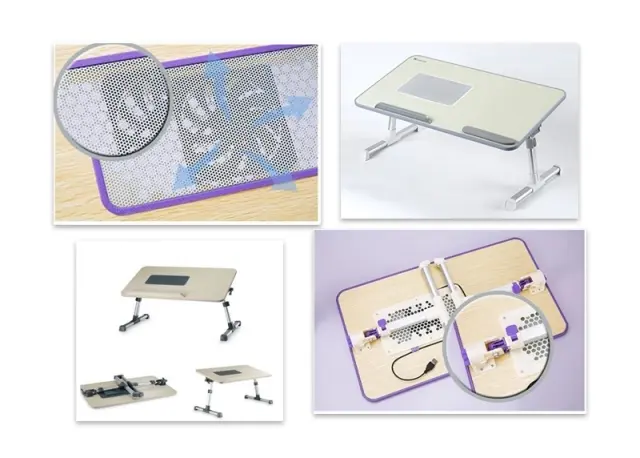 Εργονομικό τραπεζάκι Laptop με μεταλλικό σκελετό και ανεμιστήρα - E-DESK 2