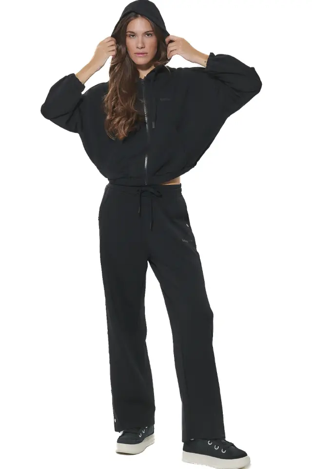 Body Action Wide Leg Trousers Black 021633-01-BLACK - XL 3