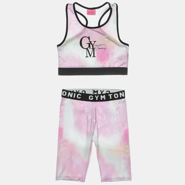 Σετ Gym Tonic αθλητικό crop top και κολάν biker