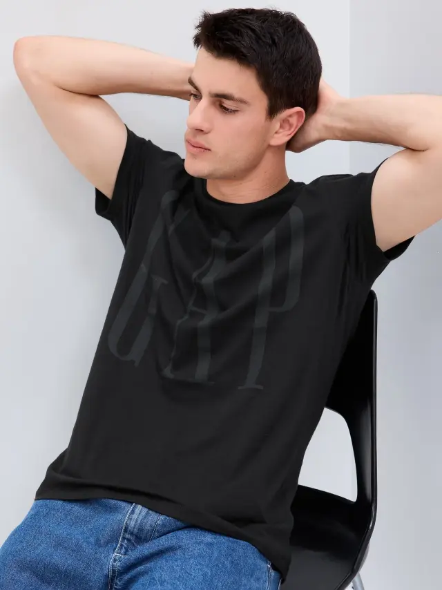 Μαύρη Gap Logo Μπλούζα true black - S