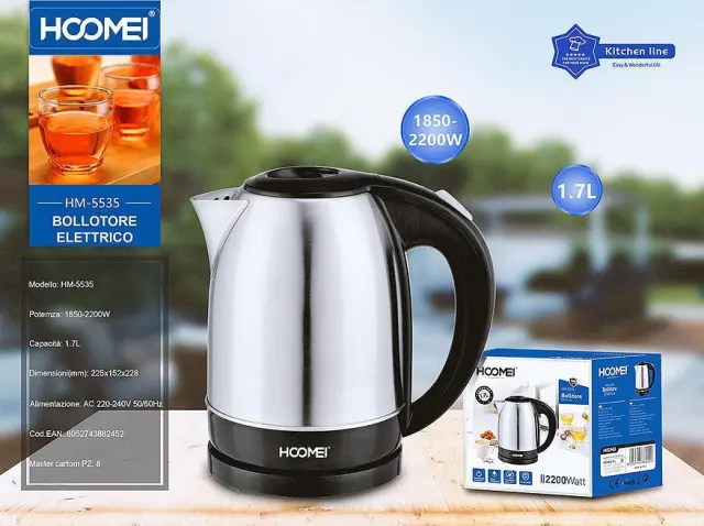 Hoomei HM-5535 Βραστήρας 1.7lt 2200W Inox 2