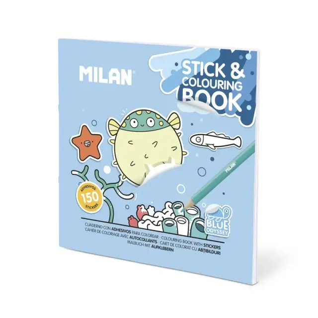 Milan Βιβλίο Χρωματισμού με 150 Αυτοκόλλητα / Stick & Colouring Book: Blue Odyssey