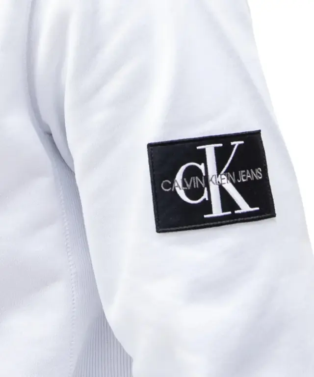Calvin Klein - Ανδρικό Φούτερ Monogram Sleeve Badge Regular Fit J30J314036-YAF Λευκό 3