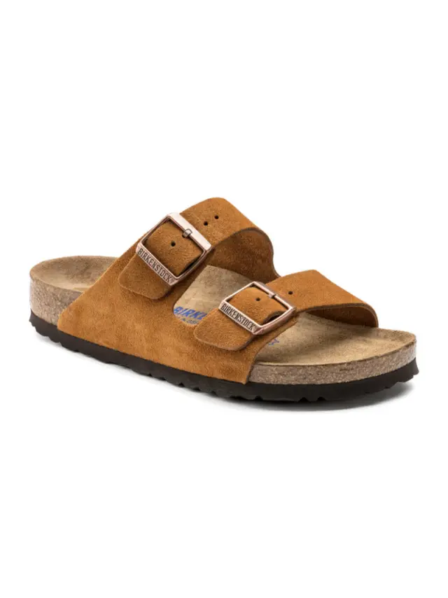 Birkenstock Πέδιλα Unisex δέρμα suede Καφέ BIR/ARIZONA SOFT 1009526 MINK 2
