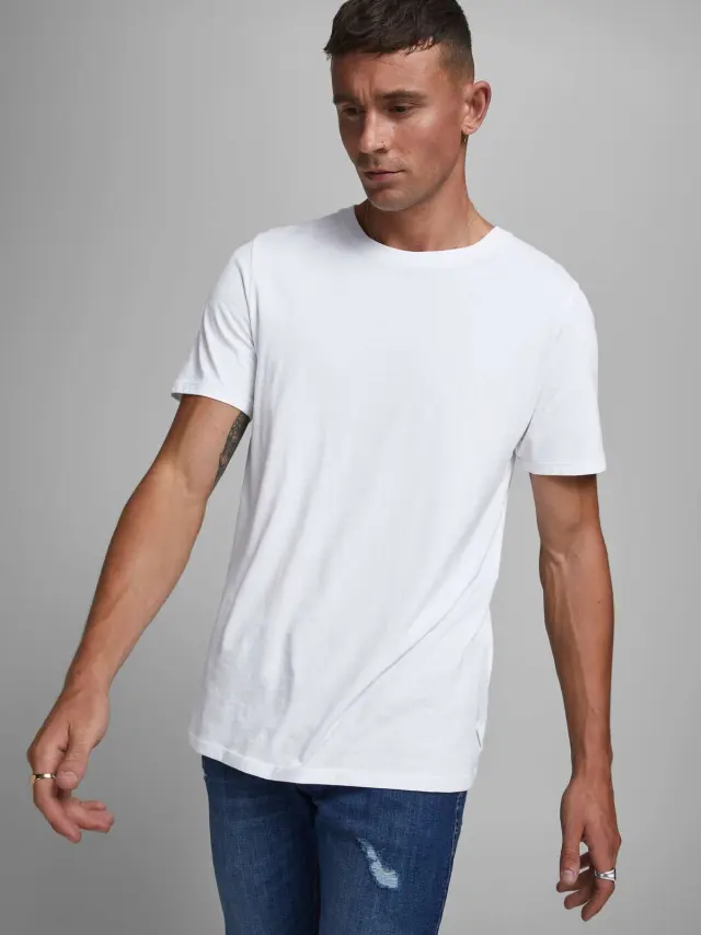 JJEORGANIC BASIC TEE SS O-NECK NOOS White 2