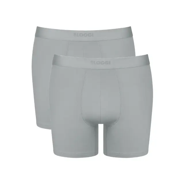 Sloggi Ανδρικό Boxer Ever Ease Short - Διπλό Πακέτο, Χρώμα Silver Grey