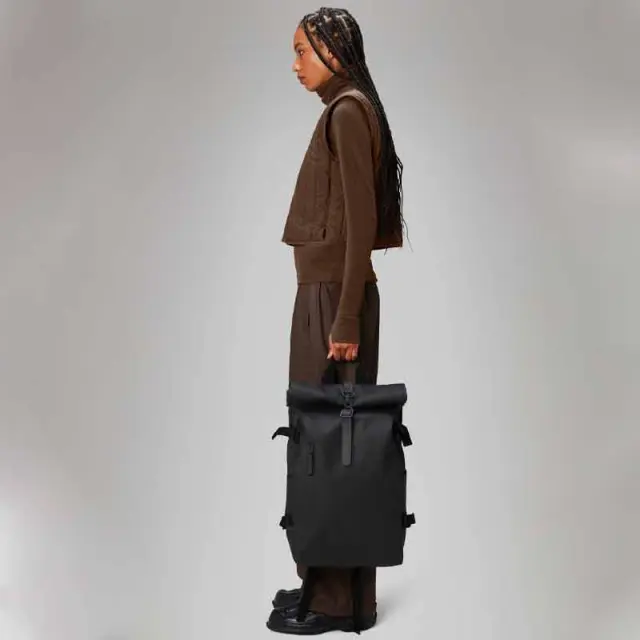 Αδιάβροχο Σακίδιο Rains Rolltop Rucksack Large 14590-Black Μαύρο - ONESIZE 2