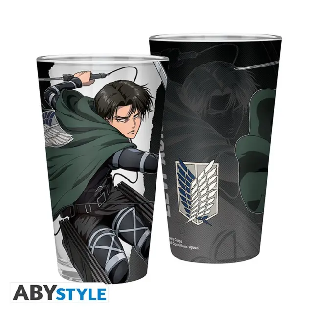 Ποτήρι γυάλινο ATTACK ON TITAN - Large Glass - 400ml - Levi S4 ABYVER209