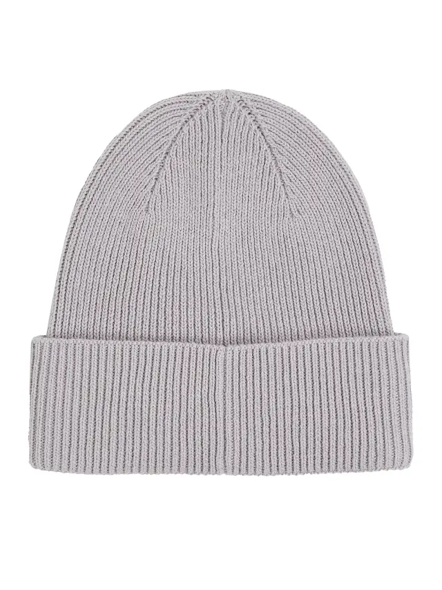 Calvin Klein Ανδρικός Σκούφος Cotton/Wool Fine Rib Beanie Γκρι 3